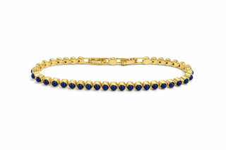 Lapis Lazuli Cabochon Tennis Bracelet - Boutique Bella BellaBracelet