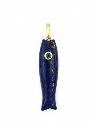 Lapis Lazuli Fish Charm - Boutique Bella BellaCharm