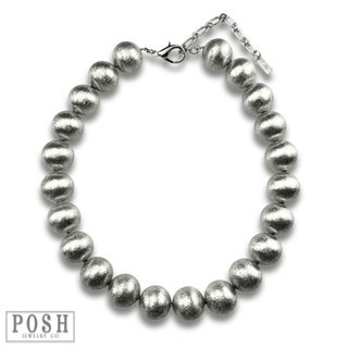 Large brushed bead necklace - Boutique Bella BellaNecklaces