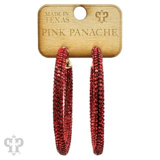 Large pave mesh hoop earring - LC - Boutique Bella BellaEarrings