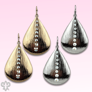 Large raindrop earring with Austrian crystals - Boutique Bella BellaEarrings