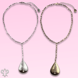 Large raindrop pendant necklace with Austrian crystals - Boutique Bella BellaNecklaces