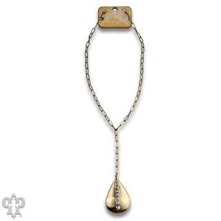 Large raindrop pendant necklace with Austrian crystals - Boutique Bella BellaNecklaces