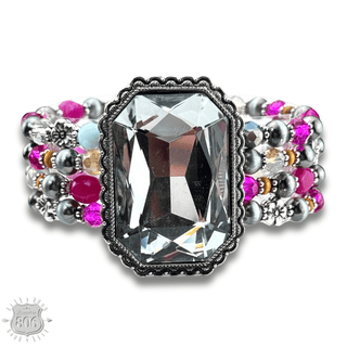 Large rhinestone and bead bracelet - Boutique Bella BellaBracelets