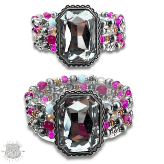Large rhinestone and bead bracelet - Boutique Bella BellaBracelets