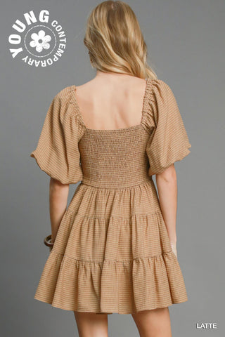 Latte Bow Dream - Boutique Bella BellaMini Dress