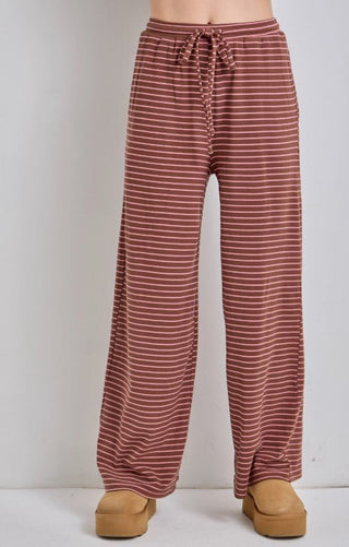 Latte Love Stripe Lounge Pants - Boutique Bella BellaBottoms