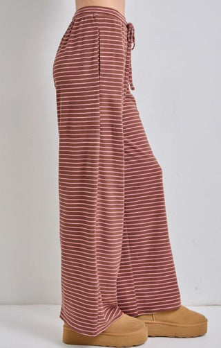 Latte Love Stripe Lounge Pants - Boutique Bella BellaBottoms