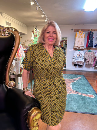 Lattice Grid V - Neck Dress - Short - Boutique Bella BellaDress