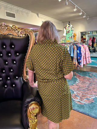 Lattice Grid V - Neck Dress - Short - Boutique Bella BellaDress