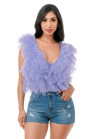 Lavender Tulle Temptation Bodysuit - Boutique Bella BellaBodysuit
