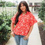 Layerz - The Bell Top - Red Floral - Boutique Bella BellaTop