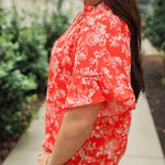 Layerz - The Bell Top - Red Floral - Boutique Bella BellaTop