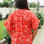 Layerz - The Bell Top - Red Floral - Boutique Bella BellaTop
