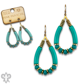 Bamboo tube and faceted bead earring, last call