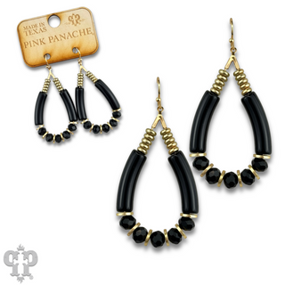 Bamboo tube and faceted bead earring, last call