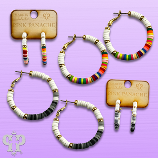 Rubber disc bead hoop earring, last call