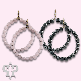 Faceted coin bead circle earring, last call