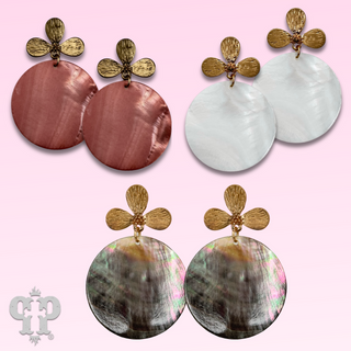 Shell disc earring, last call
