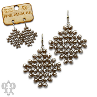 Faceted bead diamond shape earring with Austrian crystal - LC