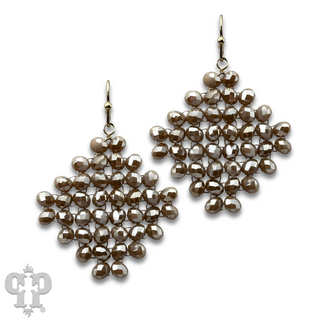 Faceted bead diamond shape earring with Austrian crystal - LC