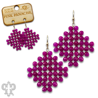 Faceted bead diamond shape earring with Austrian crystal - LC