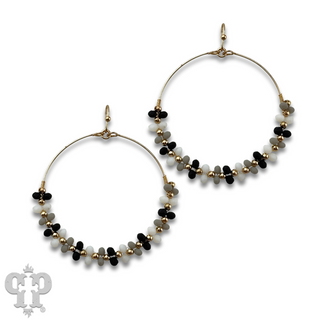 Seed bead wrapped circle earring - last call