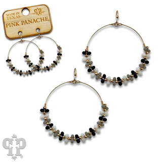 Seed bead wrapped circle earring - last call
