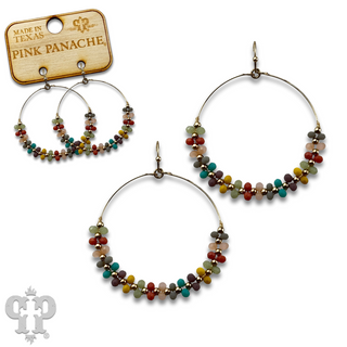 Seed bead wrapped circle earring - last call