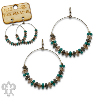 Seed bead wrapped circle earring - last call