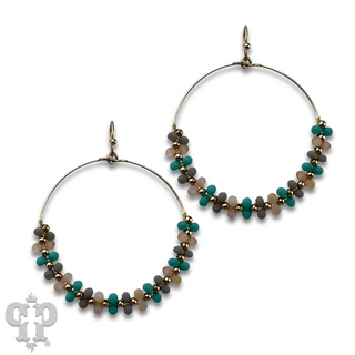 Seed bead wrapped circle earring - last call