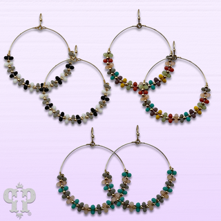 Seed bead wrapped circle earring - last call