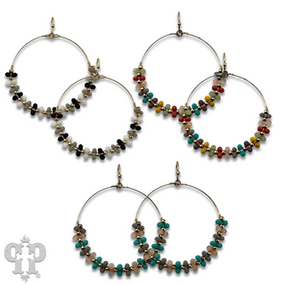 Seed bead wrapped circle earring - last call