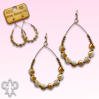 Coin bead teardrop earring, last call