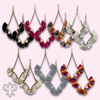 Teardrop earring with fluted beads - Last Call