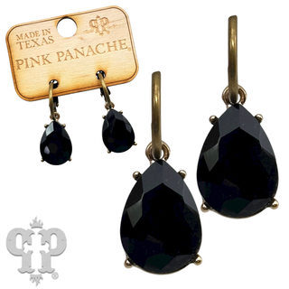 Rhinestone teardrop mini hoop earring - LC