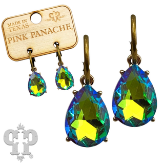 Rhinestone teardrop mini hoop earring - LC