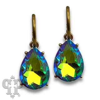 Rhinestone teardrop mini hoop earring - LC