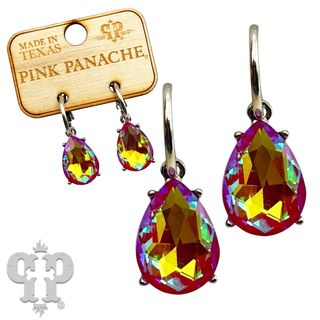 Rhinestone teardrop mini hoop earring - LC