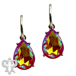 Rhinestone teardrop mini hoop earring - LC