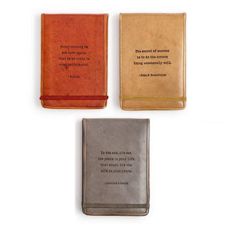 Leather Flip Notebook with Embossed Saying Assorted 3 Colors / Sayings - Boutique Bella BellaNotepad