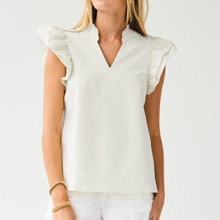 Leigh Top in White - Boutique Bella BellaTop