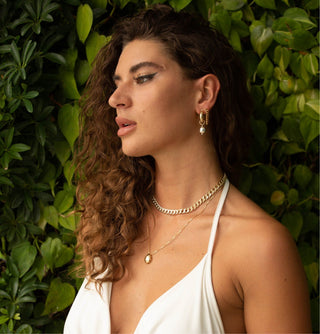 Leila Link Necklace -Two Tone - Boutique Bella Bella