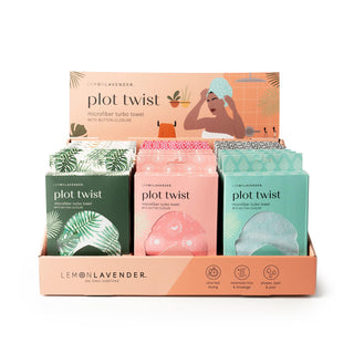 Lemon Lavender Plot Twist Microfiber Turbo Towel - Boutique Bella BellaHair towel