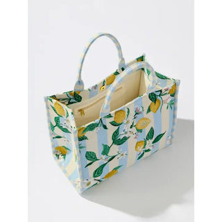 Lemon Striped Tote - Boutique Bella BellaTote Bag