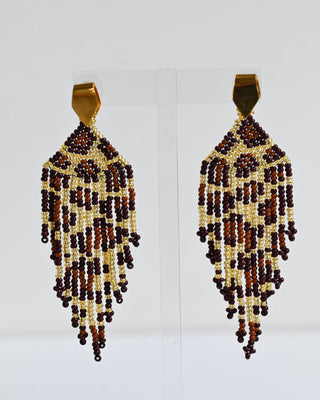 Leopard Fringe Earrings - Boutique Bella BellaEARRINGS