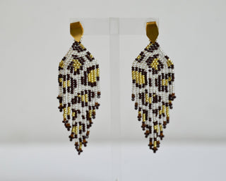 Leopard Fringe Earrings - Boutique Bella BellaEARRINGS