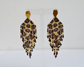 Leopard Fringe Earrings - Boutique Bella BellaEARRINGS