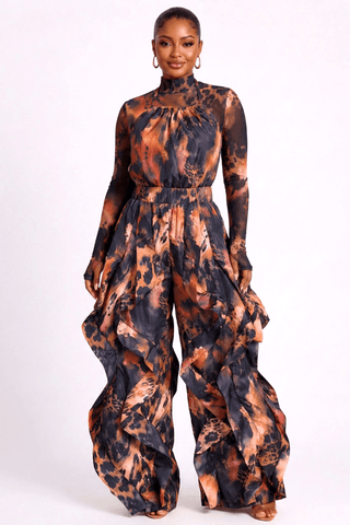 Leopard Halter Romper W/Sheer Top - Boutique Bella BellaRomper