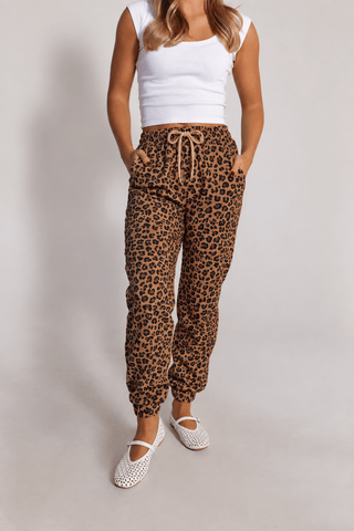 Leopard Lounge Terry Sweatpants - Boutique Bella Bellasweatpants